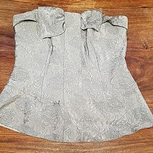 Silver Corset with a Bow